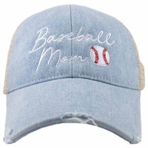 Baseball Mom Denim Trucker Hat